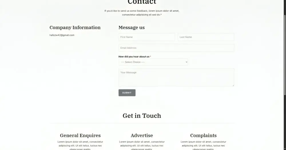 Contact Page
