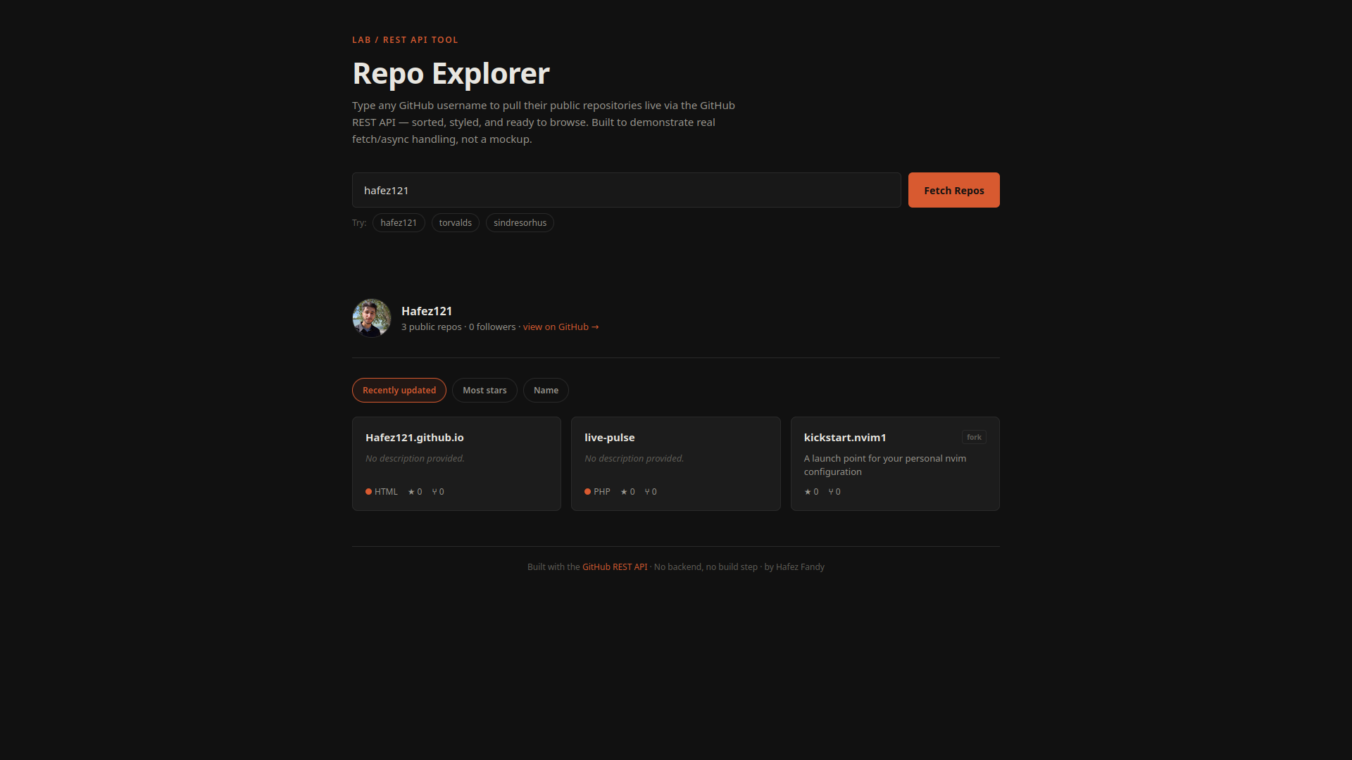 Repo Explorer screenshot